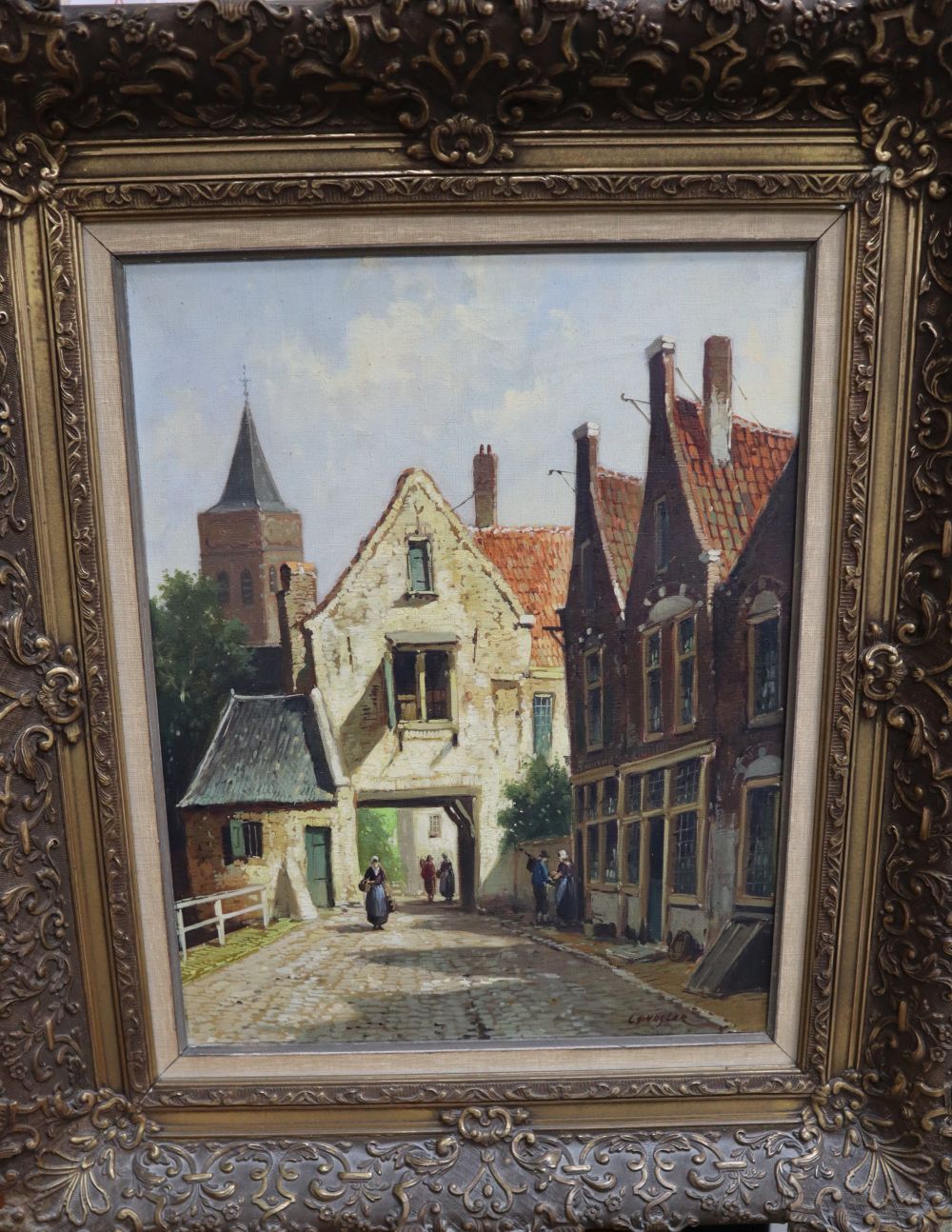 Jimmyler, oil on canvas, Dutch street scene, signed, 49 x 38cm